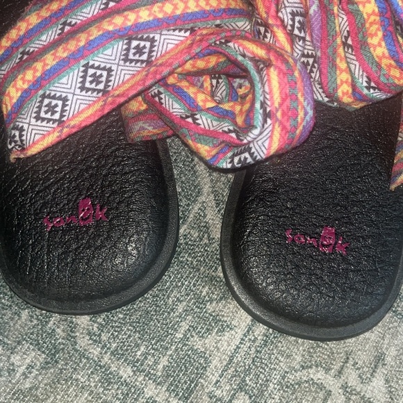 SANUK Women's Yoga Sling 2 Sandals in magenta multi stripe size 9 - Picture 6 of 7